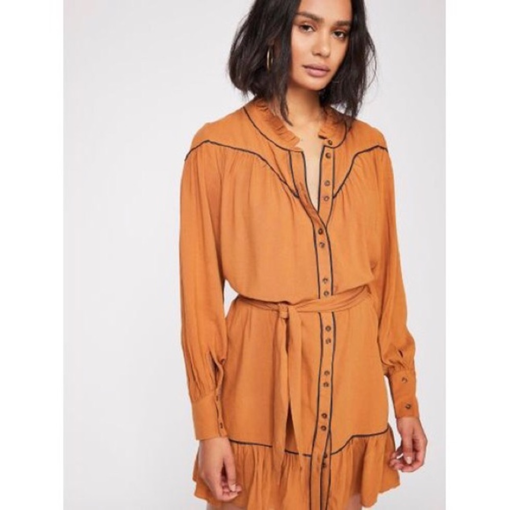 Free People Luck of the Draw Western Dress sz XS